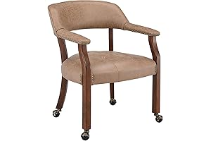 LEEMTORIG Dining Chair with Casters: Rolling Comfort and Style