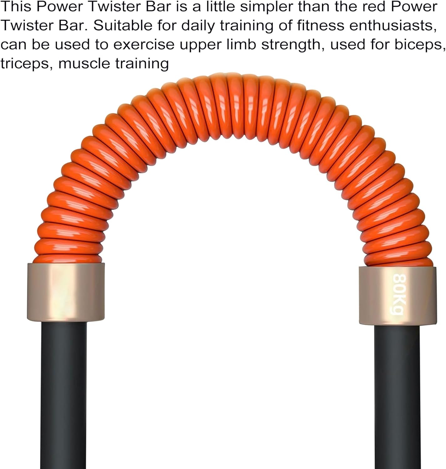 Power Twister Bar, 40kg, 50kg, 80kg, 90kg, 100kg, 140kg Heavy Duty Spring Chest Expander Portable Workout Equipment for Chest, Shoulder, Forearm, Bicep and Arm(Orange,140kg)