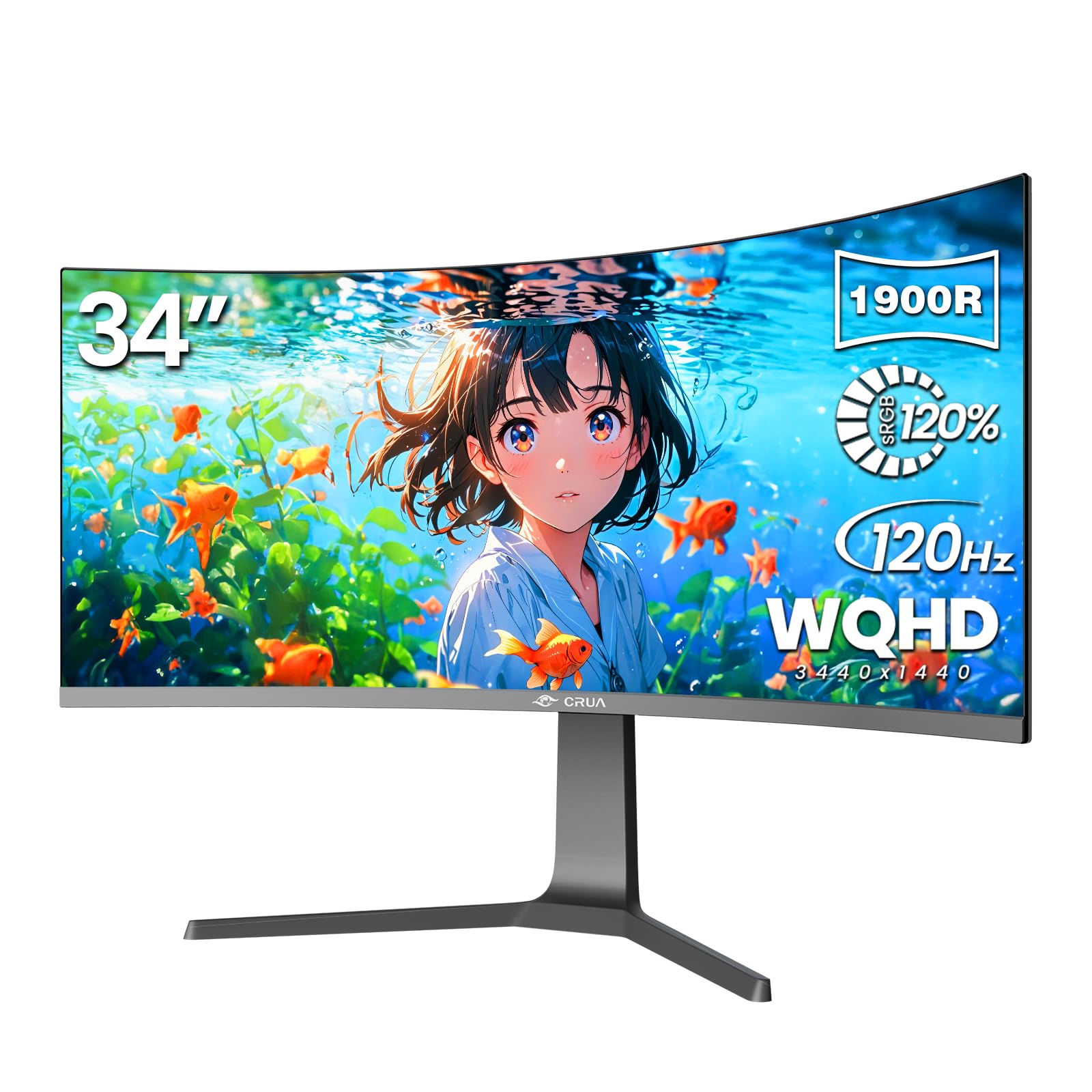 CRUA 34インチ　ウルトラワイドモニター Amazon.co.jp: 【IPSパネル 湾曲モニター】CRUA 34インチ ゲーミング