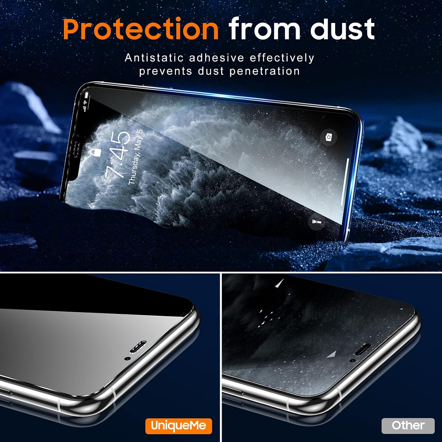 [3 Pack] Ingle Compatible with iPhone Xs Max/iPhone 11 Pro Max Full Screen Protector,Full Coverage Tempered Glass Screen Protector Film Edge to Edge Protection for iPhone Xs Max - Black