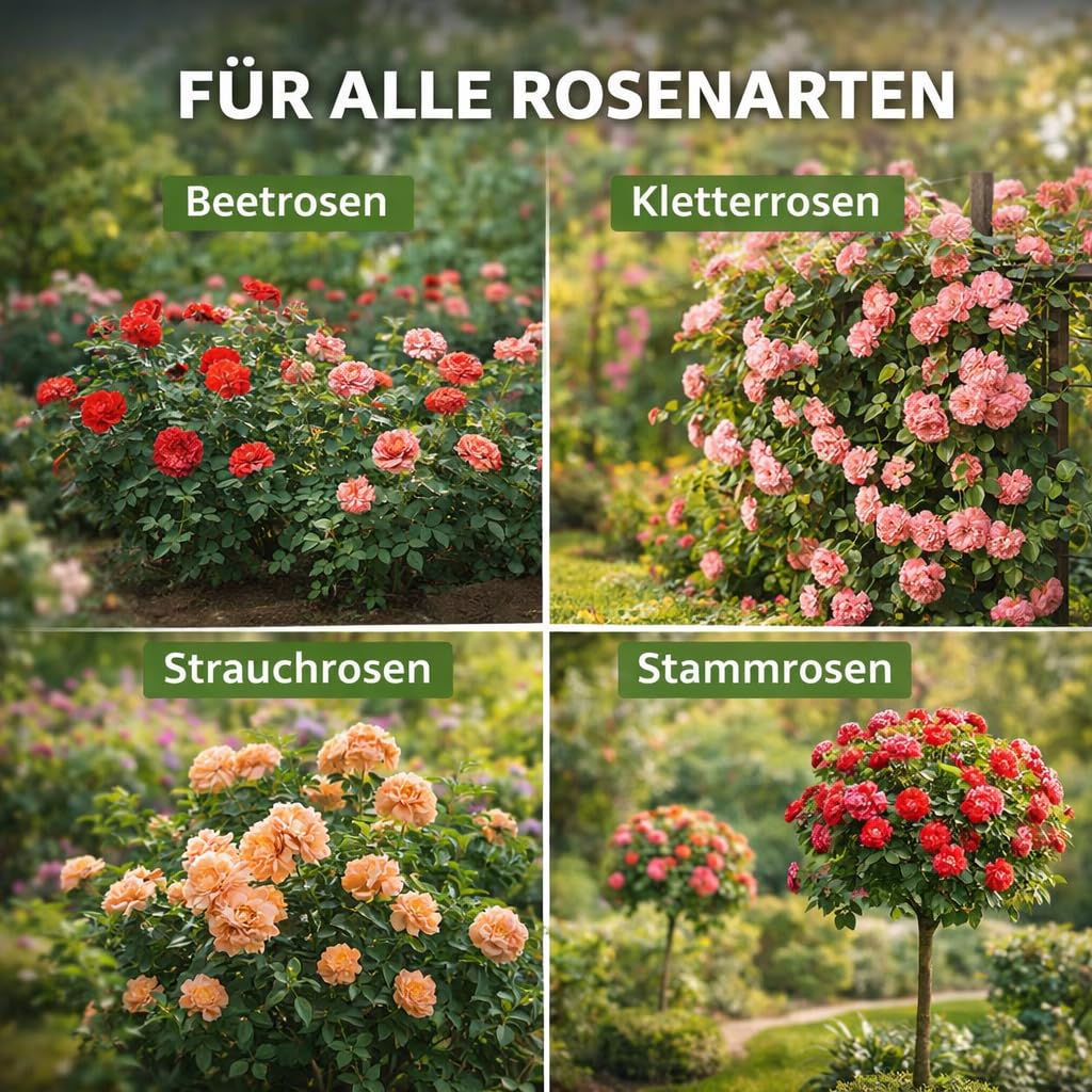 GiDeli Rosendünger 25 kg - Granulat für Rosenbeete und Zierhecken | ergiebiger Vorrat für Dauerbedarf, viel Kalium für Trockenheit und Frost, wenig Chlorid schont die Wurzeln
