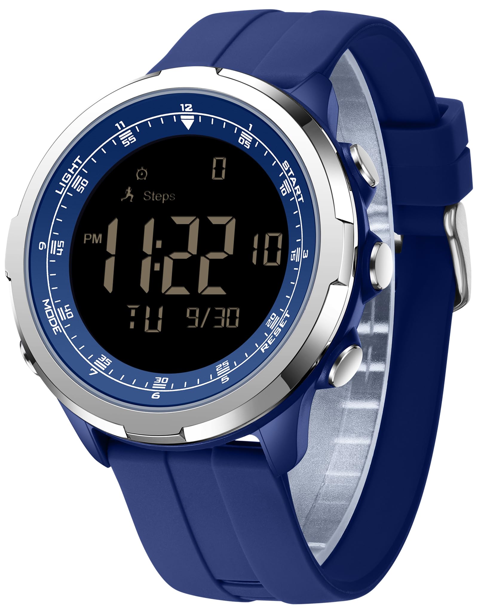 findtime Orologio contapassi impermeabile per uomo e donna, senza Bluetooth, senza app, digitale, sportivo, contacalorie, orologio militare da uomo senza caricabatterie