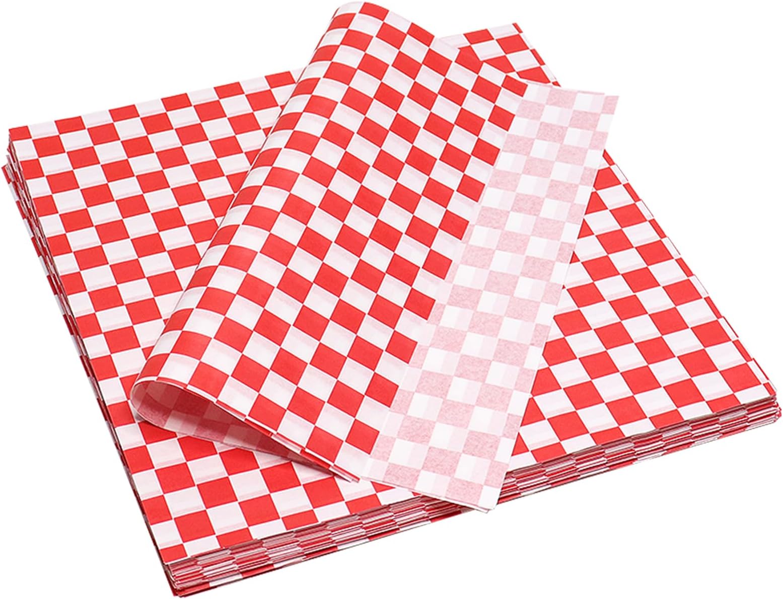 - 300Pcs Wax Paper Sheets for Food, 11.8x11.8 Inch Food Basket Liners for Sandwiches, Burgers(Red)
