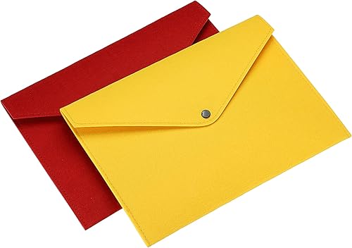 PATIKIL Carpeta de fieltro para archivos, paquete de 2 unidades, A4, organizador de almacenamiento de documentos, para oficina, negocios, rojo,