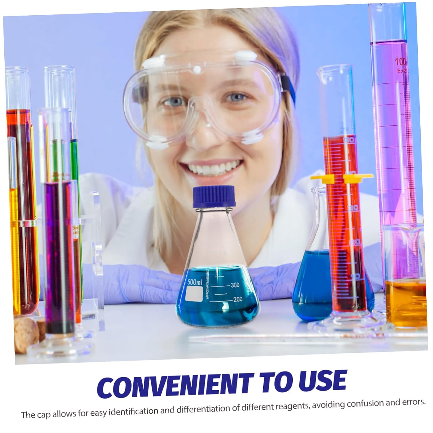 MAGICLULU Laboratory Flask High Temperature Erlenmeyer Flask Unique Design for Chemistry Experiments and