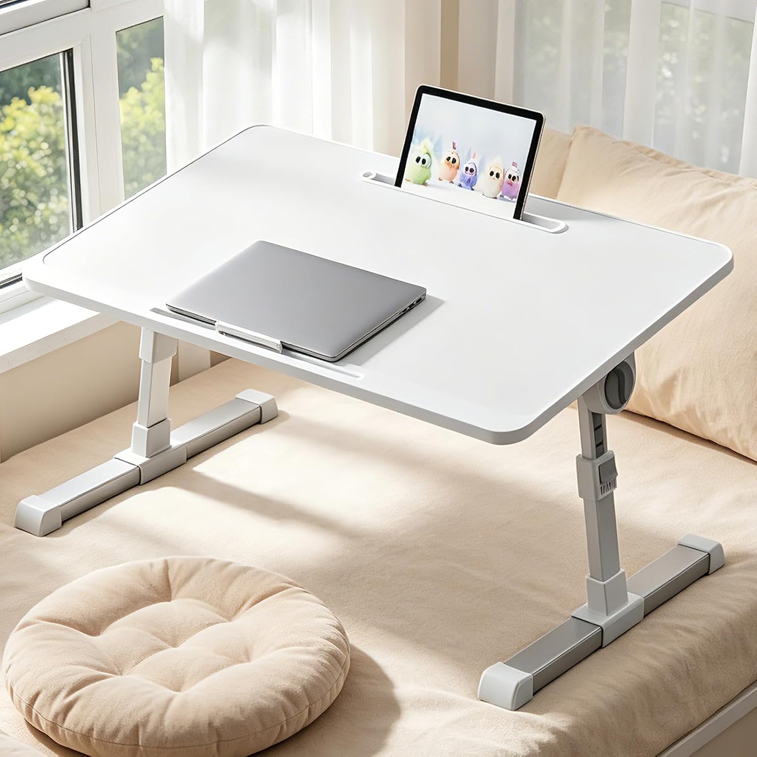 Laptop Desk for Bed, SAIJI Lap Desks Bed Trays for Eating Writing, Adjustable Computer Laptop Stand, Foldable Lap Table in Sofa and Couch