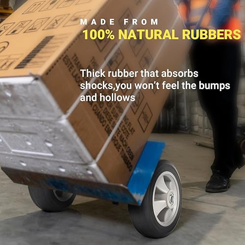 Miniatura 3 de AR-PRO Paquete de 2 neumáticos de repuesto sólidos de 8 x 2 pulgadas con eje de 5/8 pulgadas y cubo de desplazamiento de 2 pulgadas para carretillas