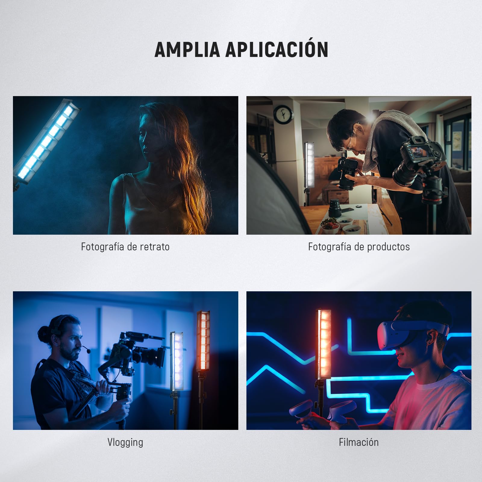 NEEWER Difusor de Softbox de Rejilla de Luz de Tubo para Barra de Luz LED BH20B, 2 Pack Softbox de Tira de Rejilla de Panal con Difusor, Bolsa de Transporte, Cierres Táctiles para YouTube TikTok, NS2S