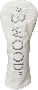 Golf Driver Headcover 3 Wood Head Cover Hybrid Headcovers Set 1 3 H Elegant Embroidery PremiumPU Leather Driver #3 Fairway Wood Hybrid Wood Head Cover Fits for All Brand