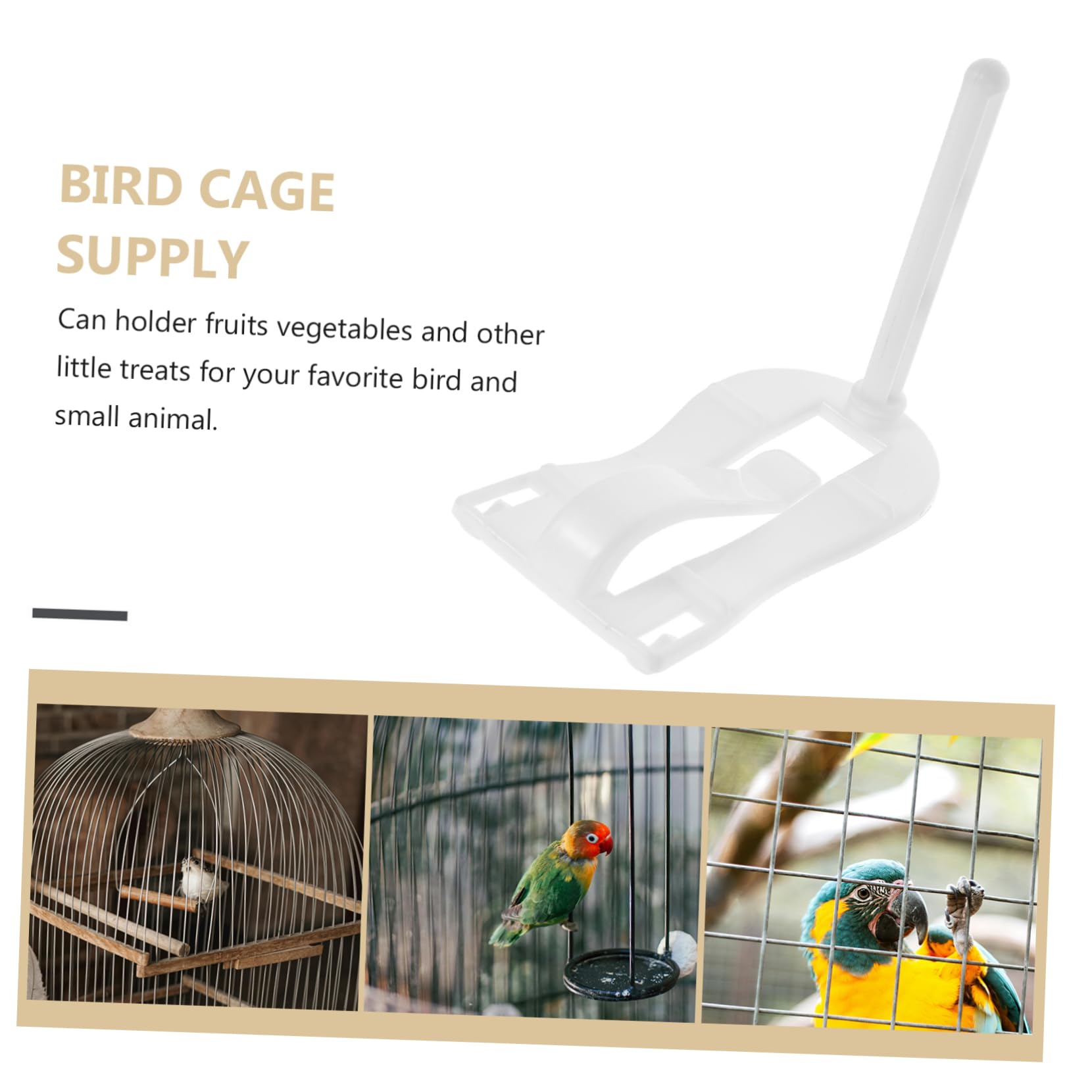 BESPORTBLE Support Os Seiche Abs pour Cage à Oiseaux Pince Alimentaire Polyvalente pour Légumes Et Friandises Accessoire Adapté Perruches Canaris Cockatiels Finches