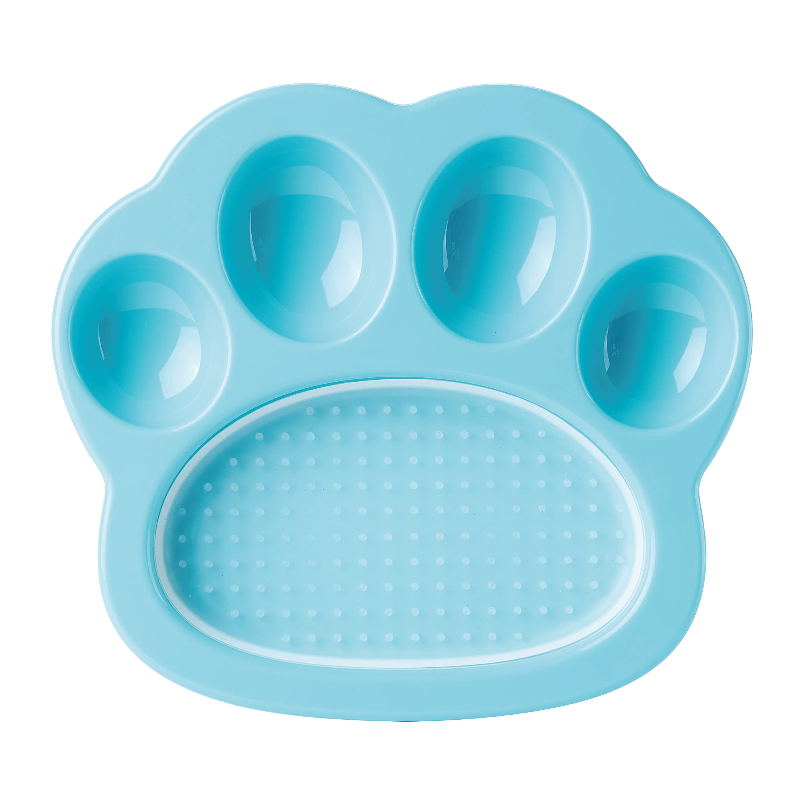 Mini PAW Slow Feed Bowl & Detachable Lick Mat for Small Pets, Cats & Dogs - Paw-Designed Feeding Dish with a Swap-Out Lick Pad