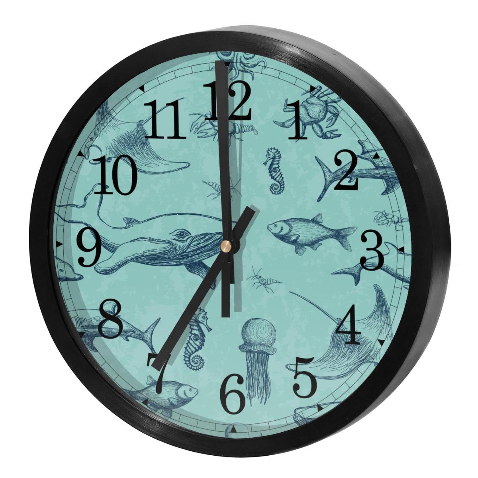 Horloge murale silencieuse sans tic-tac verte fonctionnant avec piles pour maison et cuisine