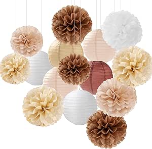 Amazon.com: Boho Rustic Wedding Party-Decorations Paper Flowers ...