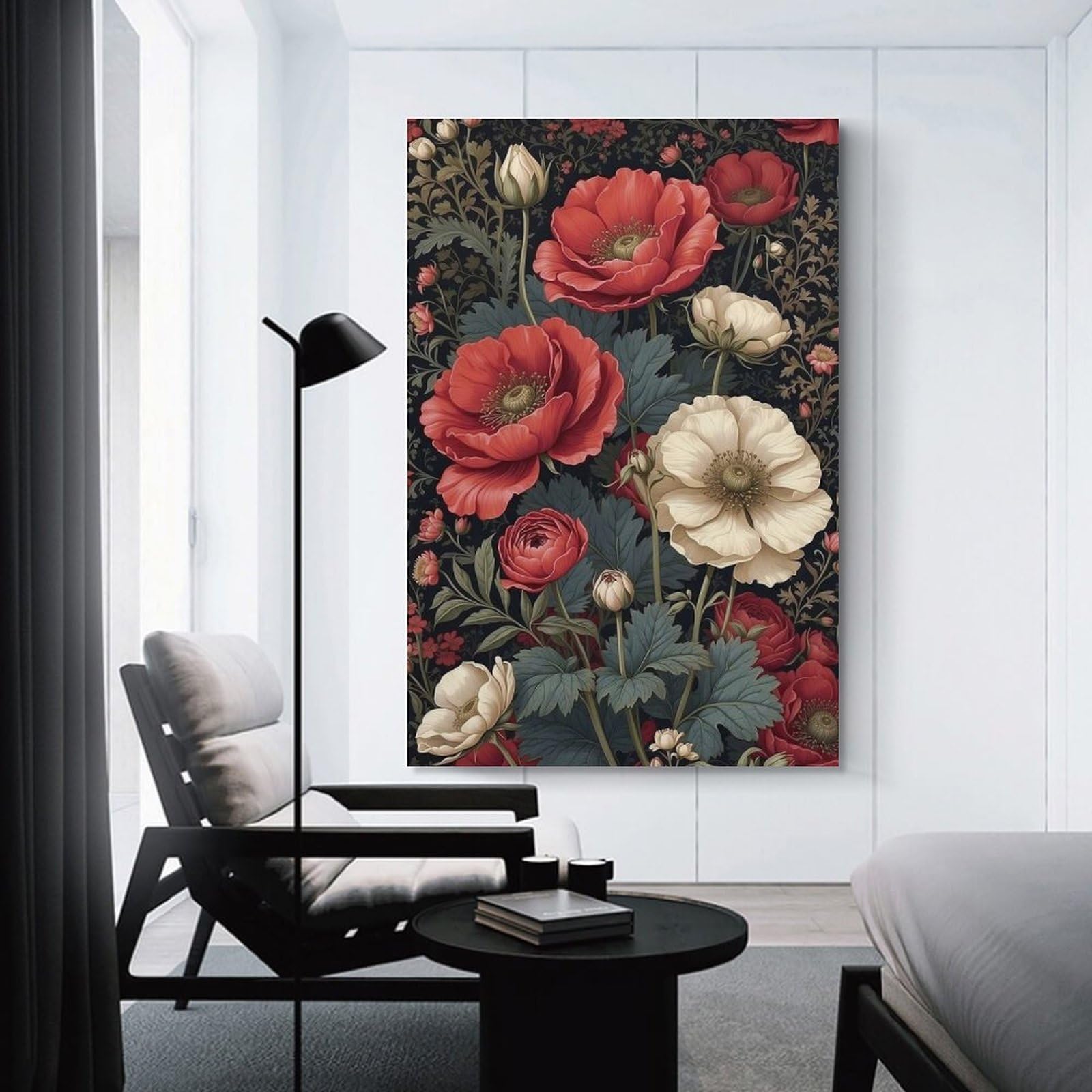 Junmoney Eternal Poppy Elegance Hanging Wall Art, 08x12inch(20x30cm), for New Homes, Bedrooms Or Workspaces, Thoughtful Wall Decor for Art Lovers