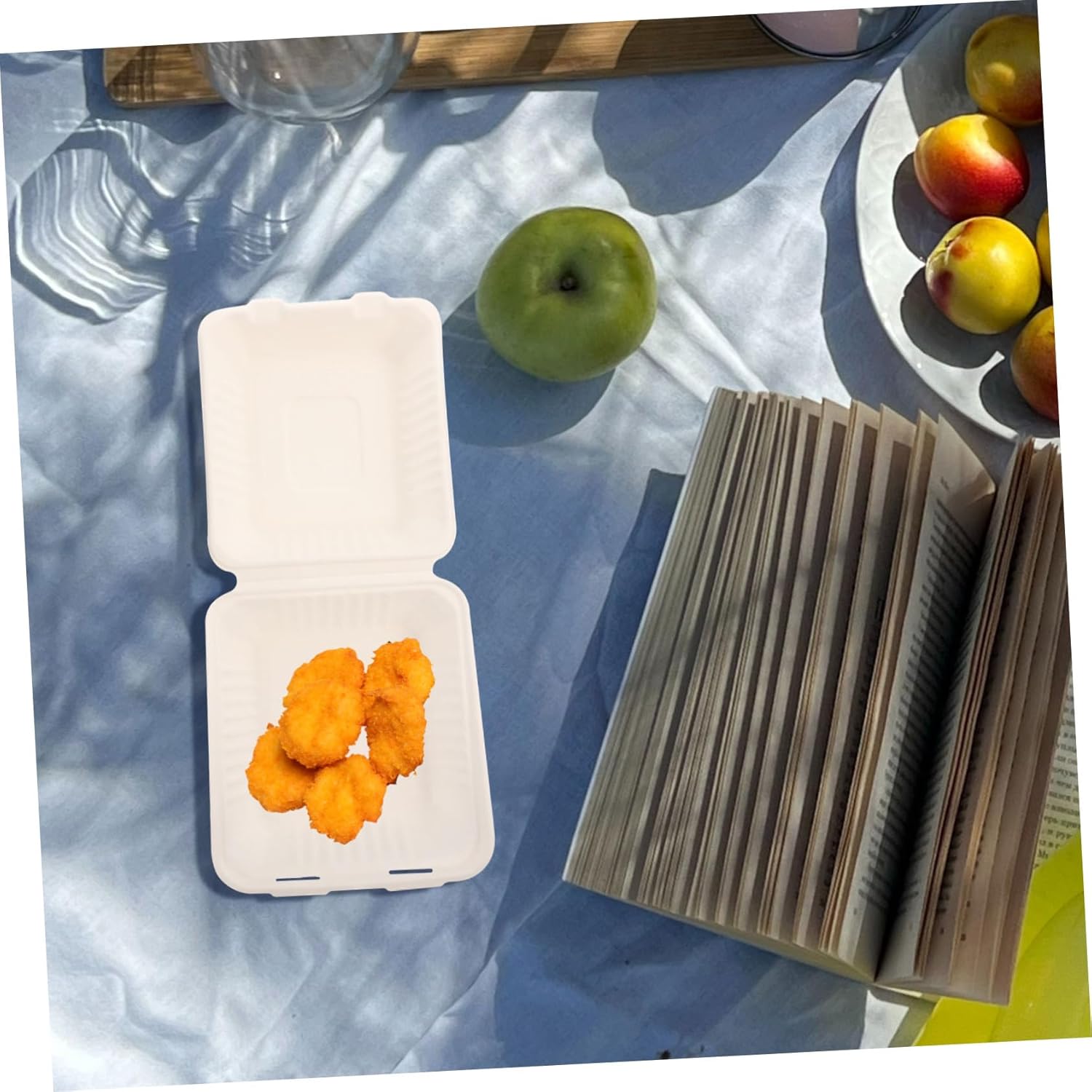 KICHOUSE 50pcs Paper Food Container for Takeout Pulp Lunch Box Disposable Takeout Boxes