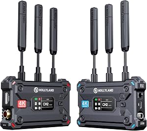 Hollyland Pyro S Transmisor y Receptor de Video Inalámbrico HDMI SDI 4K30/1080p60 Alcance de 1300ft Los Latencia de 50ms Hasta 4 Receptores, Salto Automático de Doble Banda (ADH), Escaneo Inteligente de Canales, Transmisión en Vivo (1TX+1RX)