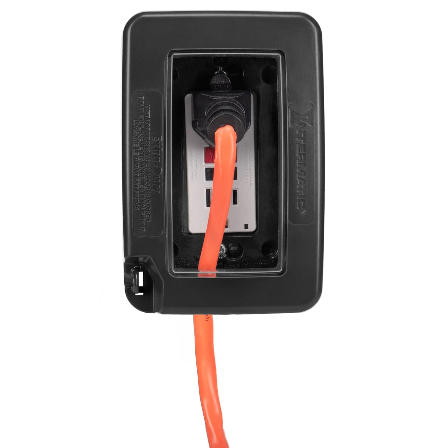 Intermatic WP7000BL Low-Profile Extra-Duty Weatherproof 1-Gang Cover, Black - Expandable Front Window, Versatile Mounting, Complete Installation Kit - Protect Outdoor Outlets