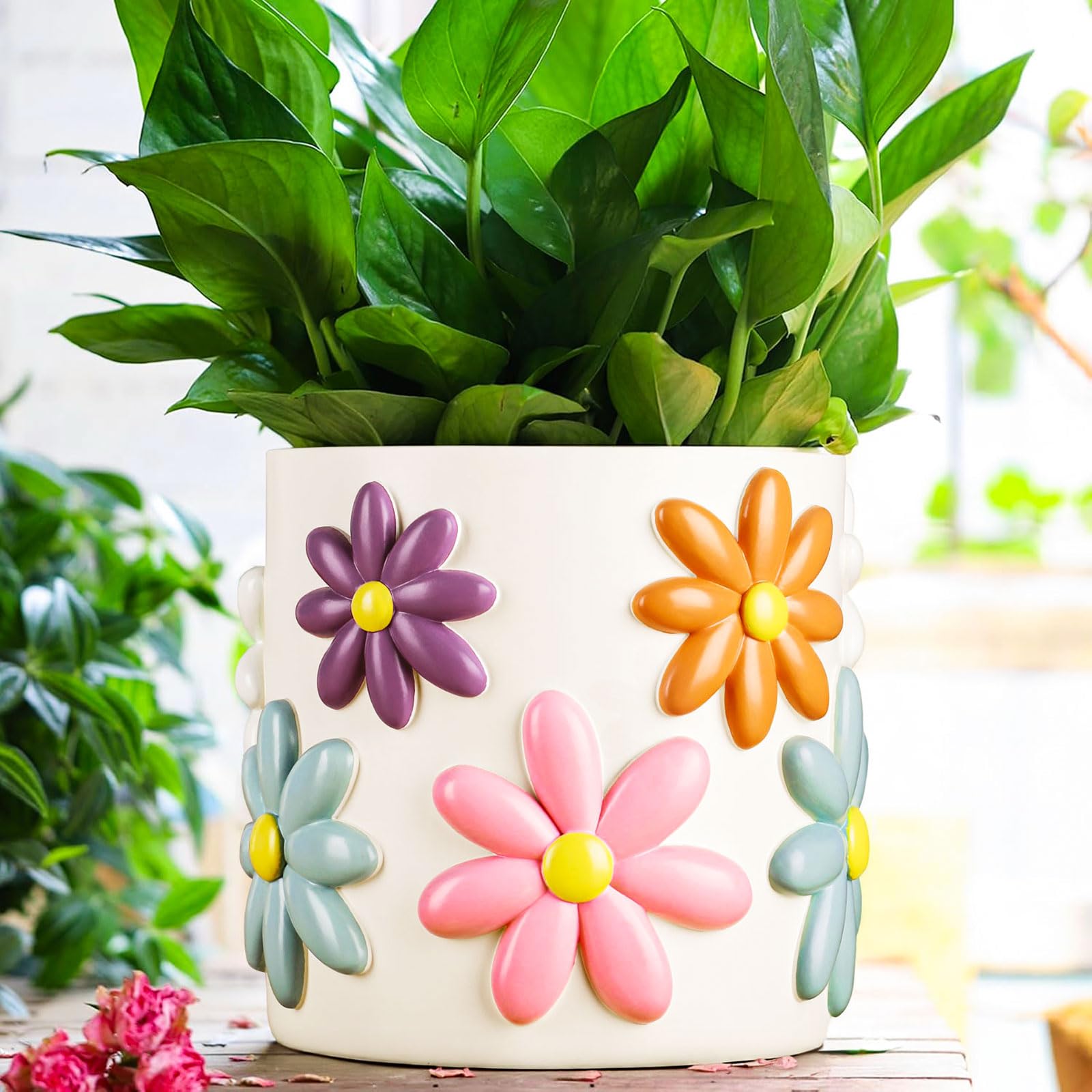 Amazon.com : GUGUGO 8 Inch Daisy Planters, Decorative Large Plant