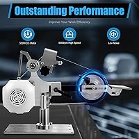 Vista 6 de Lijadora de banda eléctrica, 30 x 1 pulgada, lijadora de banda de velocidad variable, banco de molienda de pulido sin escobillas, máquina lijadora