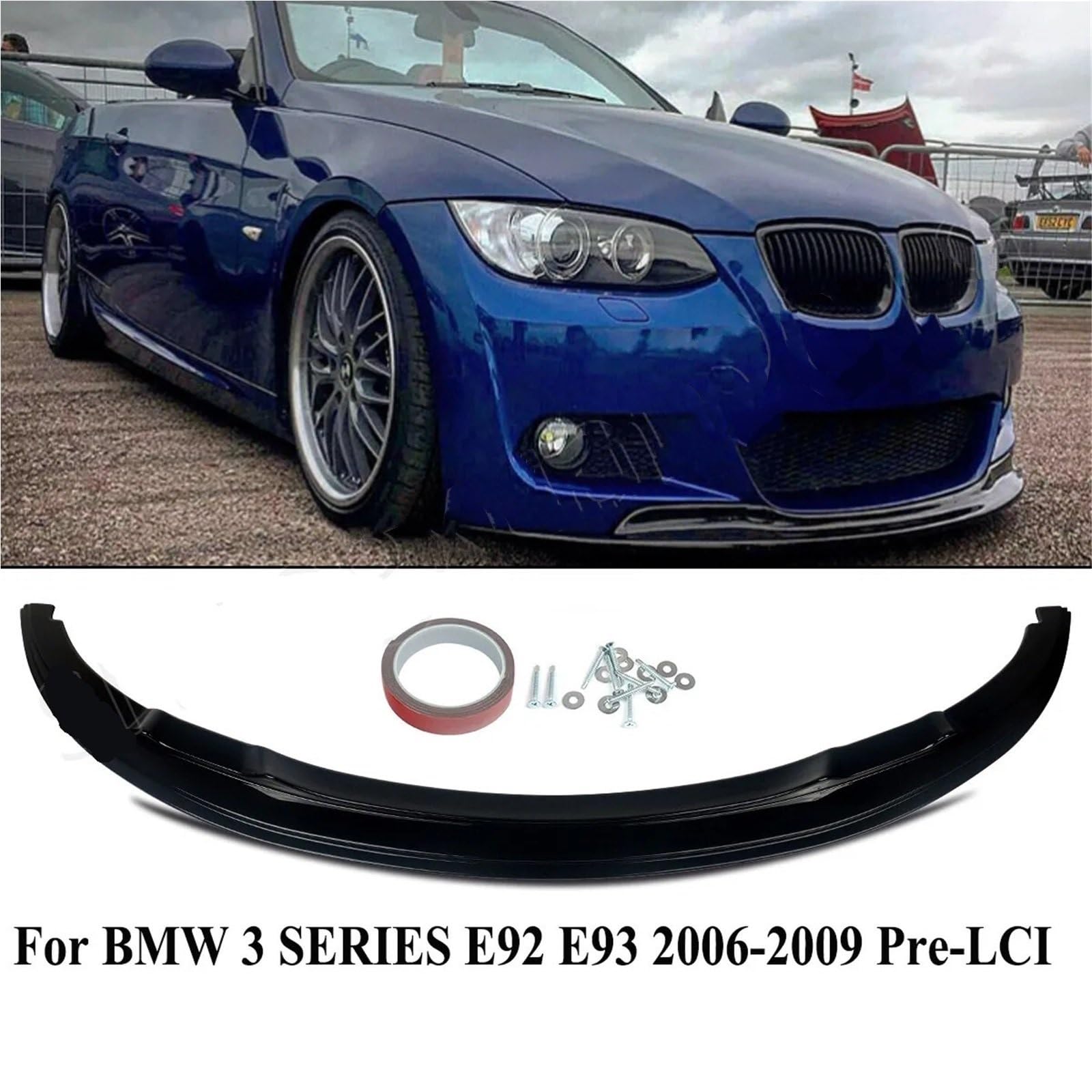 splitter aerodynamiczny Pasuje do BMW SERIA 3 E92 E93 Przedni zderzak 320i 325i M SPORT kabrioletu 2006 2007 2008 2009
