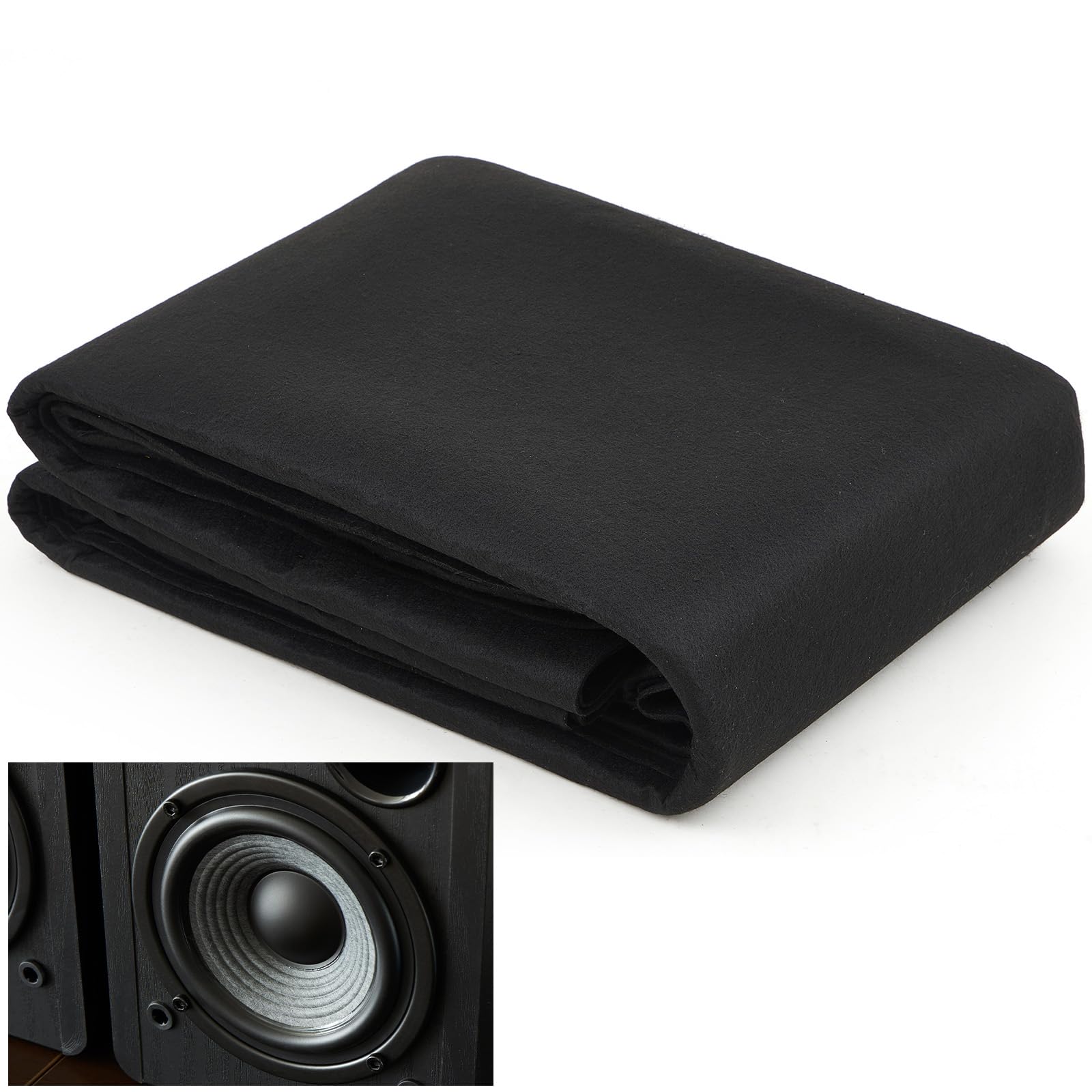 Nuanchu 118 x 47.2 Inch Underfelt Carpet for Speaker Sub Box, Black