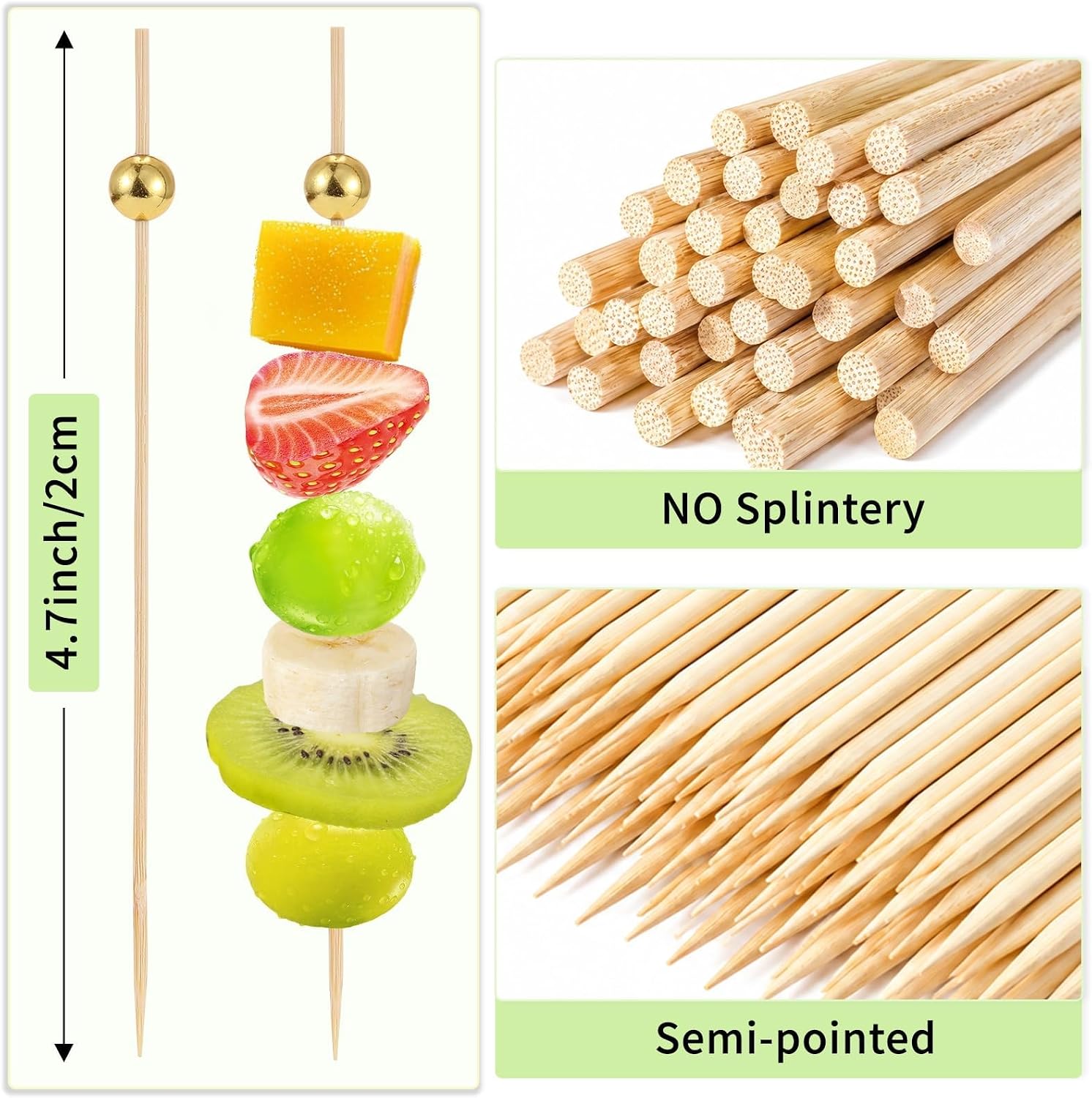 1000 PCS Cocktail Picks, Fancy Toothpicks for Appetizers, Mini Food Picks image 3