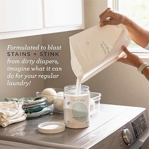 Miniatura 7 de Esembly Paquete de lavandería y pañales  Recambio de polvo de lavandería de 6 libras (sin cuchara) y 1 pañal de tela impermeable exterior