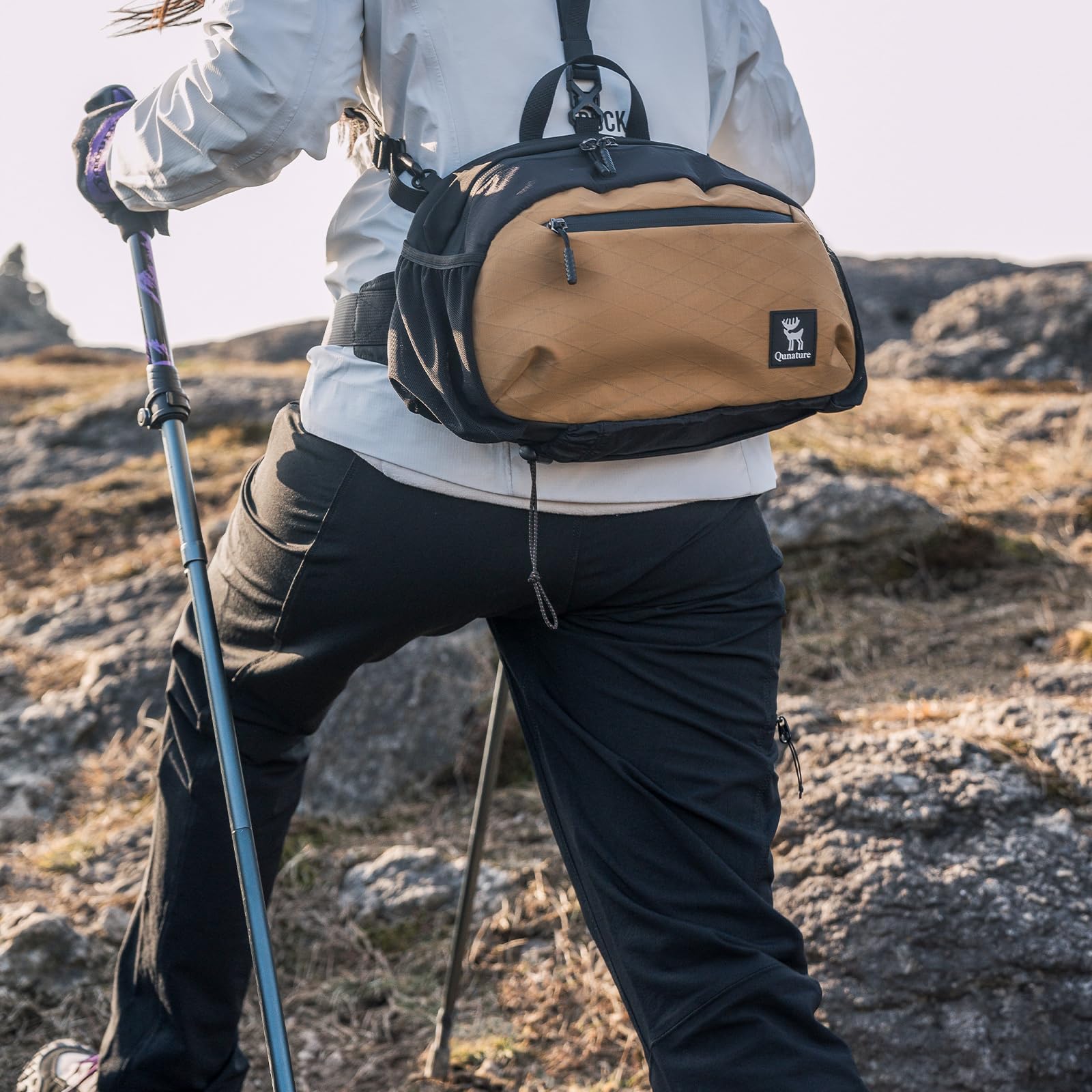 Kije Trekkingowe Lekkie, Składane Kije z Aluminium 7075 110-130 cm dla Kobiet i Mężczyzn, Sprzęt Turystyczny, Wędrówki, Kemping, Wspinaczka Górska, Trekking