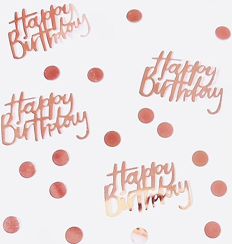 Miniatura 5 de Confeti de cumpleaños de oro rosa para decoración de mesa, 270 piezas de decoraciones de feliz cumpleaños con purpurina para suministros de fiesta