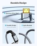 Mini HDMI à HDMI câble 1.8M 4K@60Hz 18Gbps Haute Vitesse, Nylon tressé 2.0 Prise en charge des câbles 4K 2K UHD 3D HDR ARC Compatible avec appareil photo, ordinateur portable, projecteur, HDTV, Moniteur, Raspberry Pi