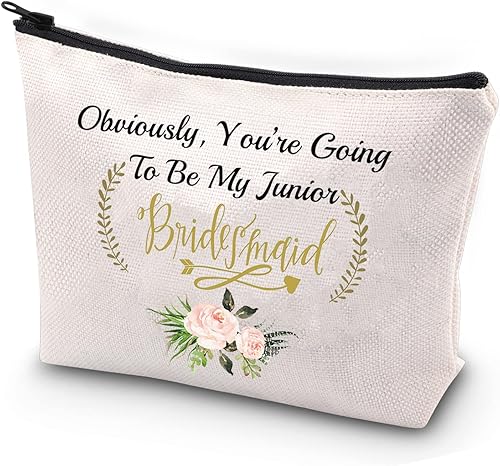 Regalos de propuesta de dama de honor junior, Obviamente vas a ser mi dama de honor junior, bolsa de maquillaje cosmético para dama de honor, bolsa