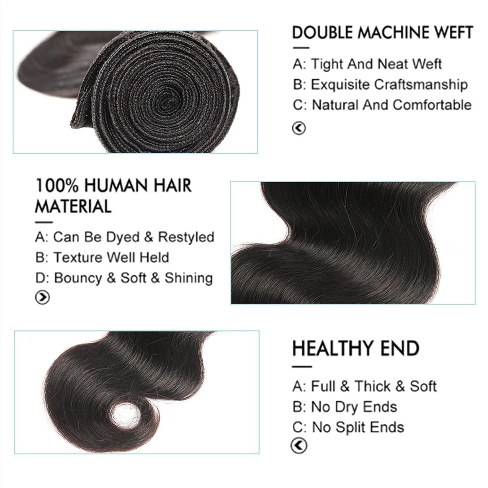 Fasci di capelli umani Bandetti dell'onda del corpo dei capelli brasiliani con chiusura frontale 8-30 pollici Bandetti dei capelli umani di 8-30 pollici con frontale Non remy 13x4 pizzo frontale del p