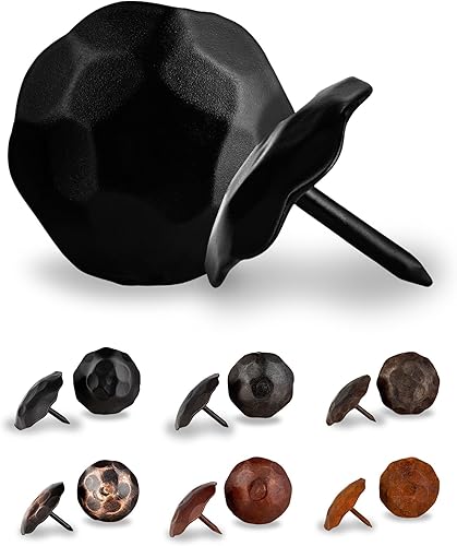 Miniatura 13 de 100 Pack 1" Small Round Head Iron Clavos Decorative Nails – Sealed Unfinished – Handmade Rustic Round Fasteners for Farmhouse Shutter, Faux Wood