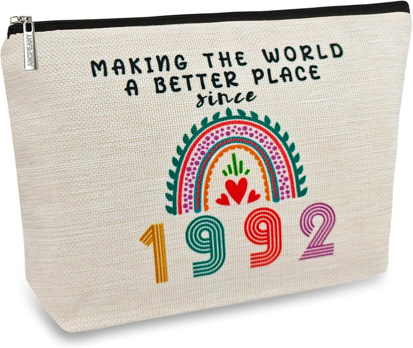 34th Birthday Gifts for Her Makeup Bags, 34th Birthday Decorations for Women, 1992 Anniversary 34 Year Old Gift Ideas for Wife, Sister, Best Friend Female, Mothers Day, Christmas Cosmetic Travel Bag