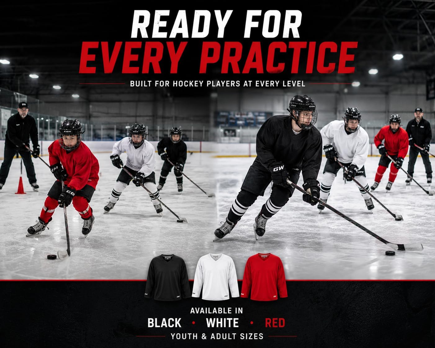 GameWear GW5500 Hockey Practice Jersey | Adult & Youth Ice Hockey Jersey