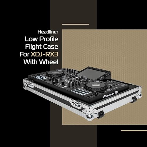Miniatura 2 de Headliner - Carcasa de perfil bajo con ruedas, compatible con Pioneer DJ XDJ-RX3, color negro (HL10006)