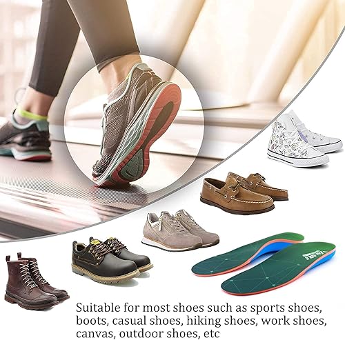 Miniatura 9 de VALSOLE Plantillas ortopédicas para zapatos para fascitis plantar, plantillas atléticas para correr para mujeres y hombres, plantillas de gel