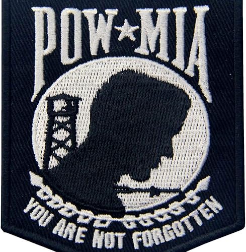 Miniatura 2 de POW MIA - Parche bordado con texto en inglés "You are Not Forgotten", apliques para planchar y coser en emblema