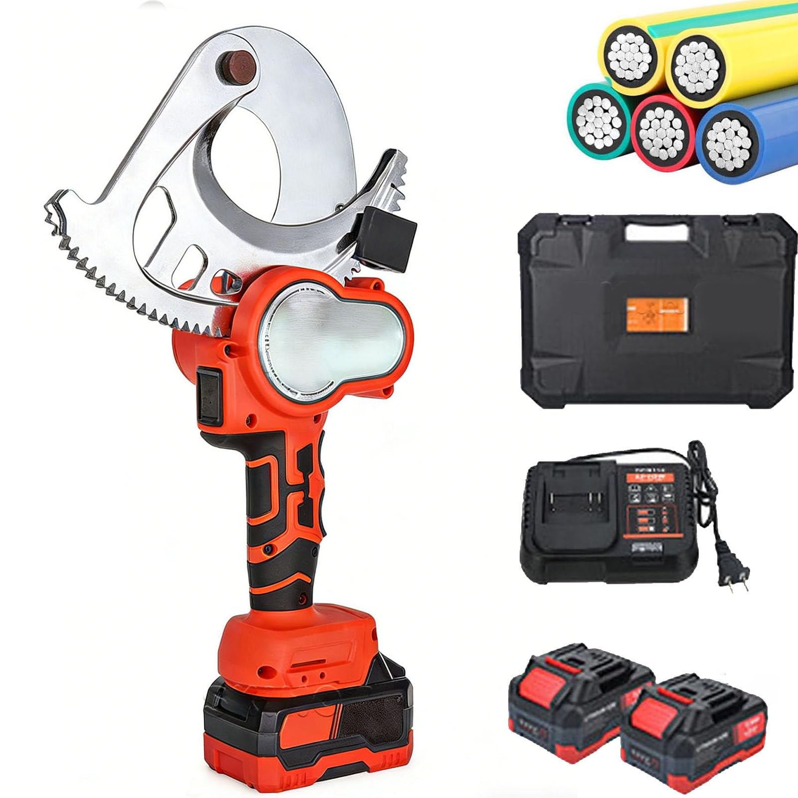 Robuster Kabelschneider, Akku-Kabelschneider, kabellos, tragbar, 1500-Grad-Schneiden, langlebige Stahllegierung, professionell für Kupfer/Aluminium/7,6 cm Rüstungskabel-Handwerker, EC95M