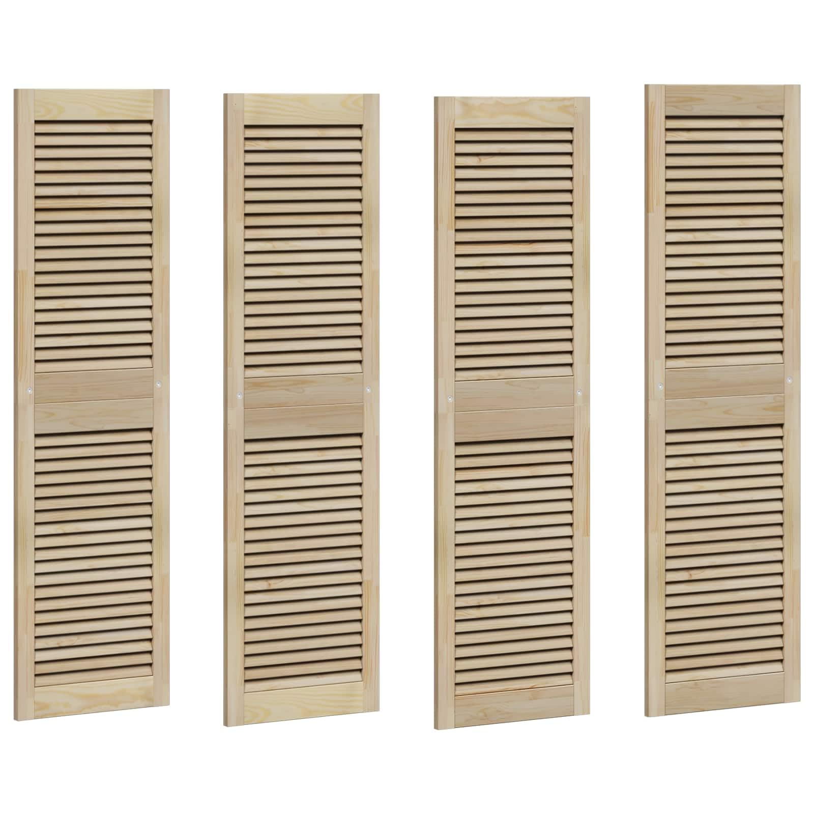 Puerta de armario de madera natural 140,5x39,5 cm frentes para muebles 4 uds