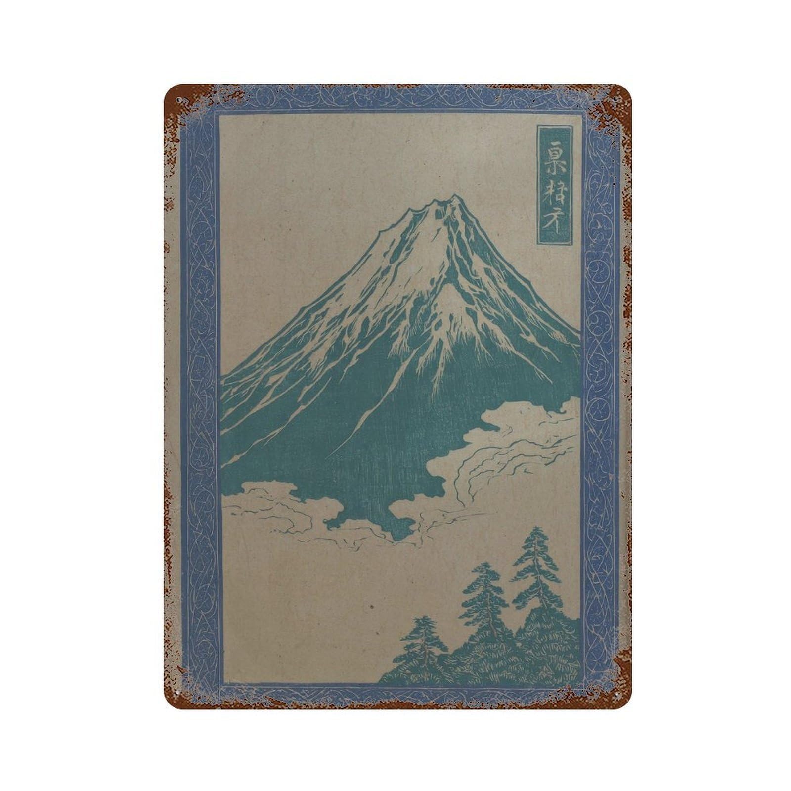 xiaoxiaoshen Mount Fuji. Japanese Ukiyo1 Wall Decor Art Metal Tin Poster Modern Home Decor Art Home Bar Shop Decorations Vintage Sign 40x30cm