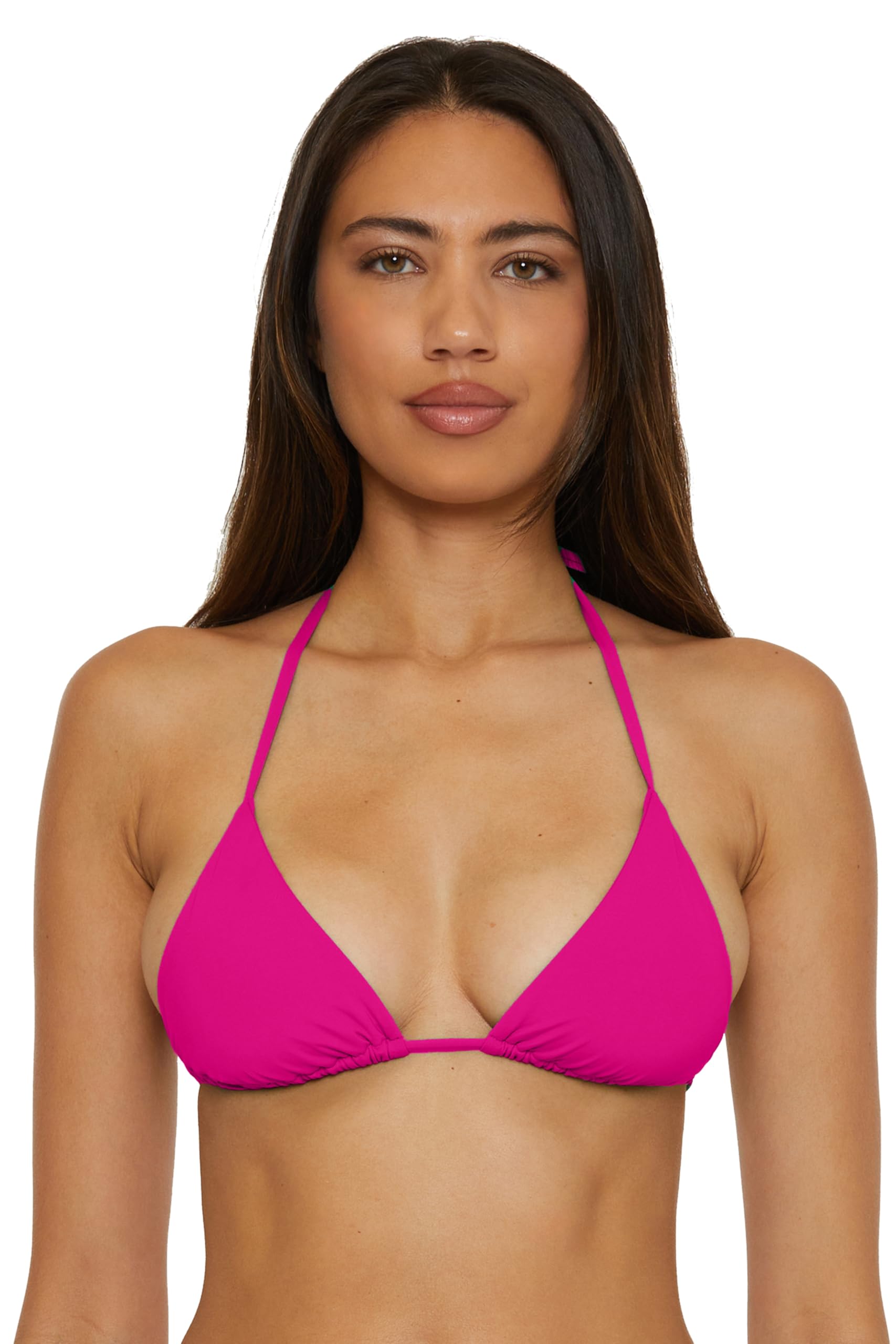 BECCA Color Code Triangle Bikini Top, Adjustable, Tie Back, Swimwear Separates for Women Parte Superiore Donna