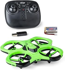 Carson Cyber Drone IR RTF – quadricottero RC con funzione Flip a 360°, modalità Headless, stabilizzazione giroscopica, illuminazione LED, drone radiocomandato, verde