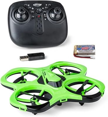 Carson Cyber Drone IR RTF – quadricottero RC con funzione Flip a 360°, modalità Headless, stabilizzazione giroscopica, illuminazione LED, drone radiocomandato, verde