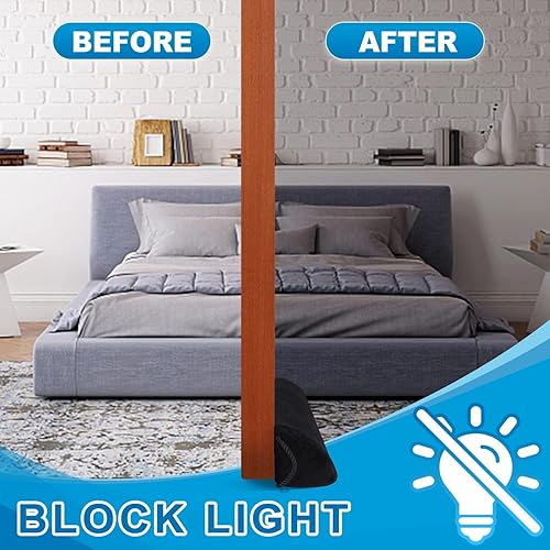 Miniatura 6 de HomeProtect Tope para debajo de la puerta, triángulo de 32 pulgadas, tapones de aire frío para debajo de la puerta, bloqueador de ruido negro