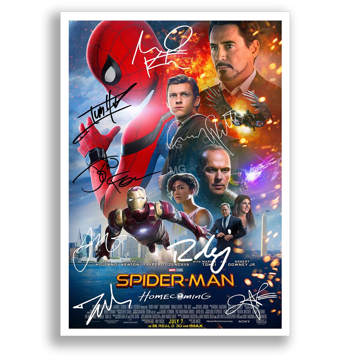 Mounted Gifts Trading The Spider-Man Trilogy All Movie Film Posters Cast Signed A4 Poster Photo Print Framed Autograph Gift Tobey Maguire SpiderMan (Homecoming A4 poster Only)