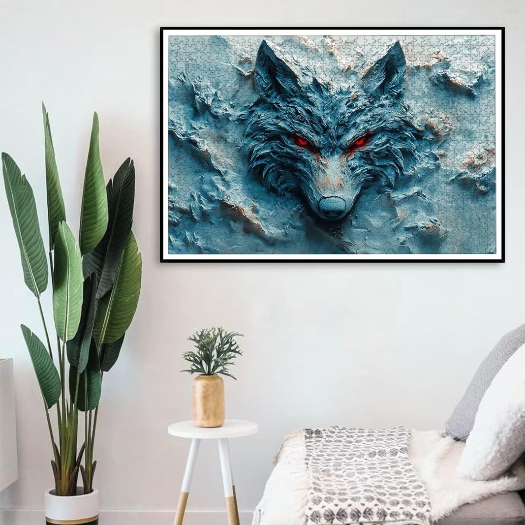Puzzle Lobo, Puzzle 1000 Piezas, Rompecabezas, Regalo Mujer, Decor -8156