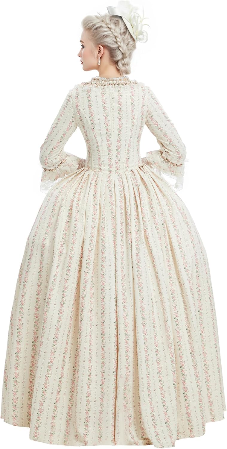 miccostumes Women's Costume Marie Antoinette Cosplay Floral Top Skirt Set Rococo Victorian Ball Gown - Image 2