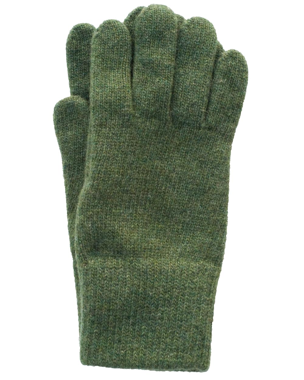 FosterNatur, Merino Women's Wool Gloves / Finger Gloves 100% Wool Merino Extra Fine, Green, 7.5