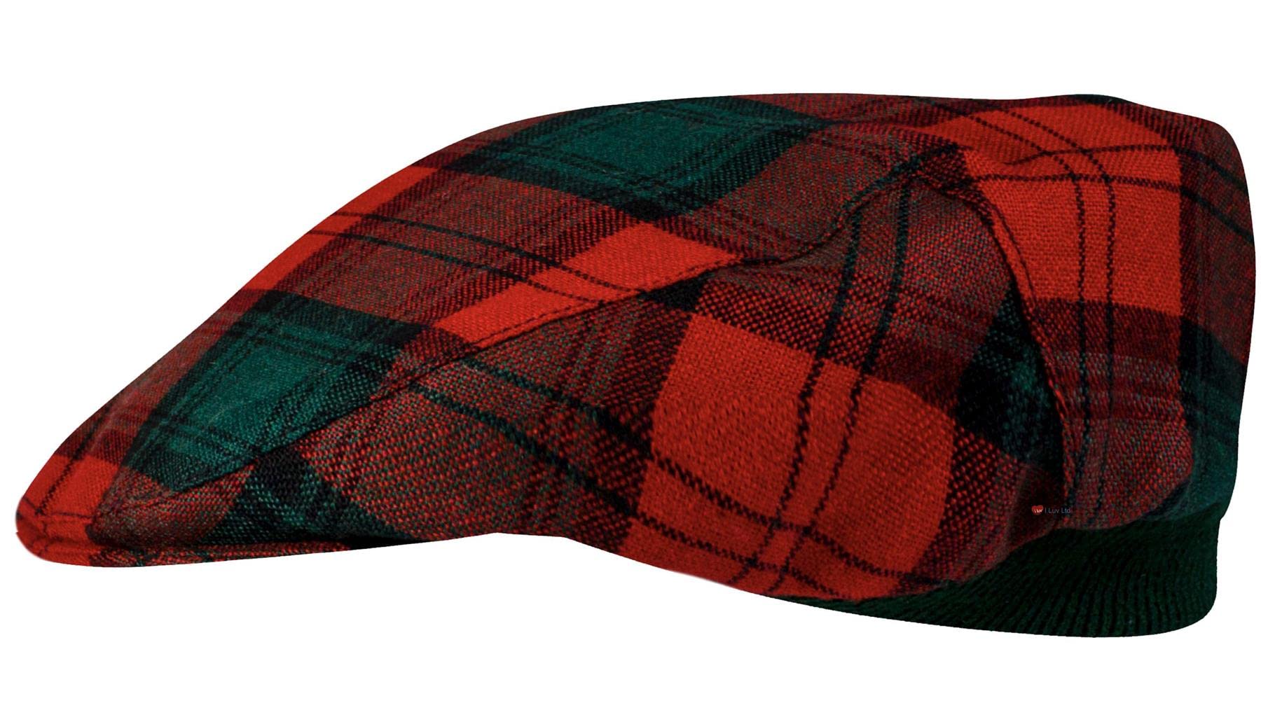 Casquette plate taille unique à carreaux écossais ajustement extensible